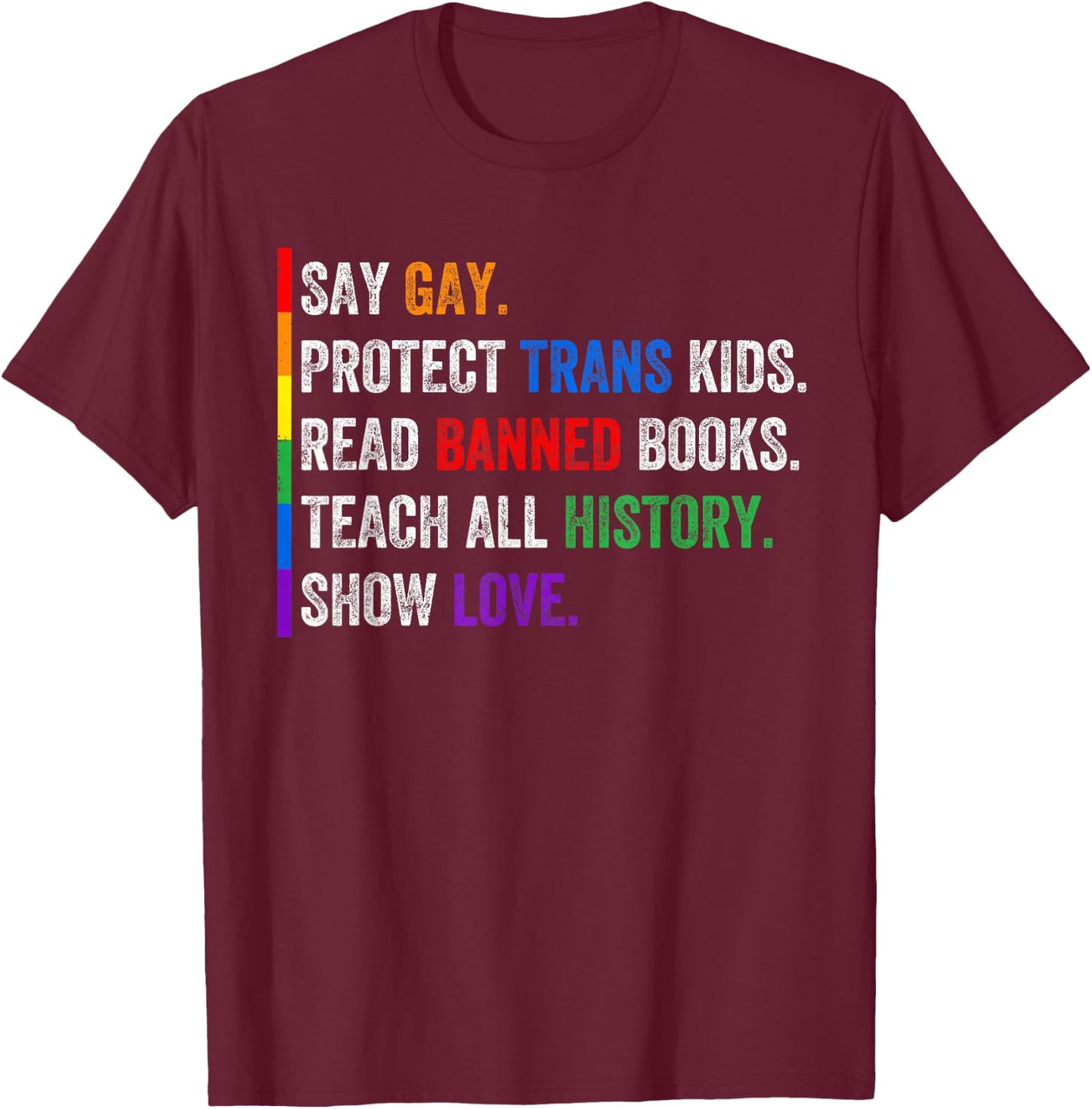 Protect Trans Kids Read Banned Books LGBTQ Ally Pride Month T-Shirt - T-Shirt | Maroon