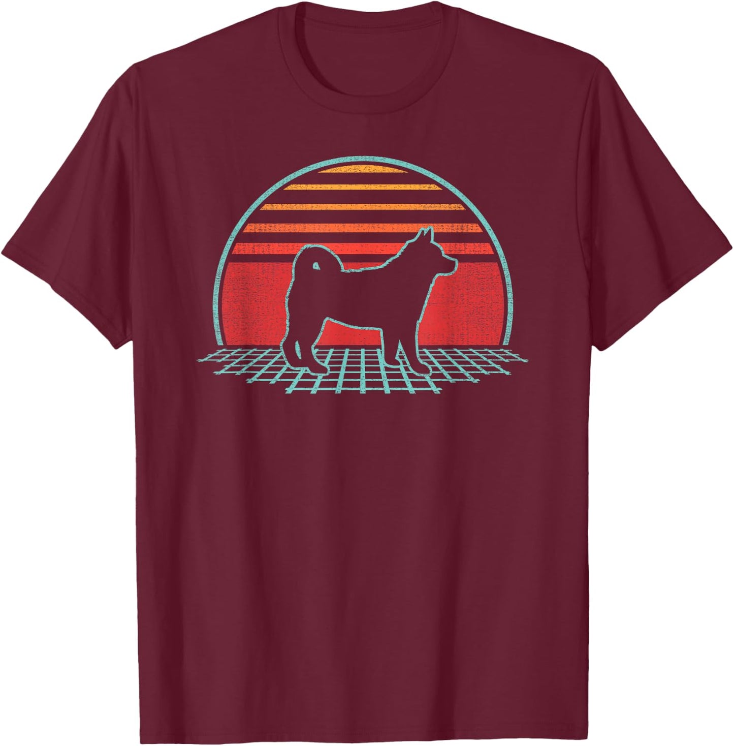 Shiba Inu Lover Dog Owner Retro Vintage 80s Style T-Shirt - T-Shirt | Maroon