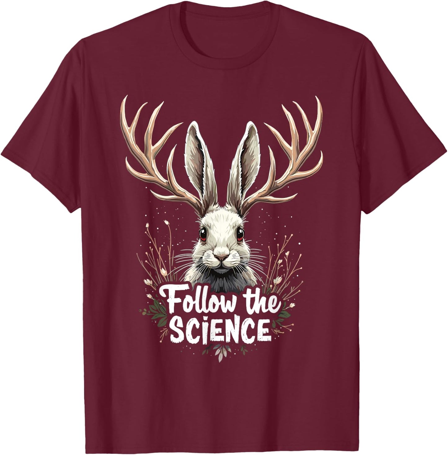 Jackalope Cryptid Mythical Rabbit T-Shirt - T-Shirt | Maroon
