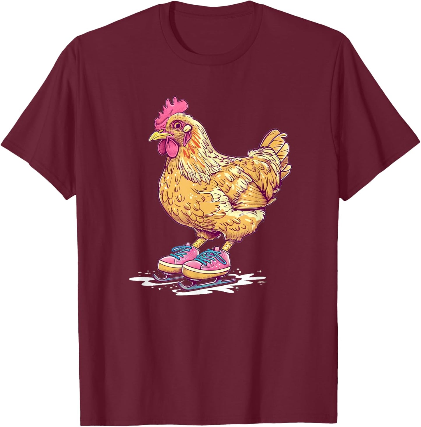 Fun Ice skating Shoes Animal Outfit T-Shirt - T-Shirt | Maroon
