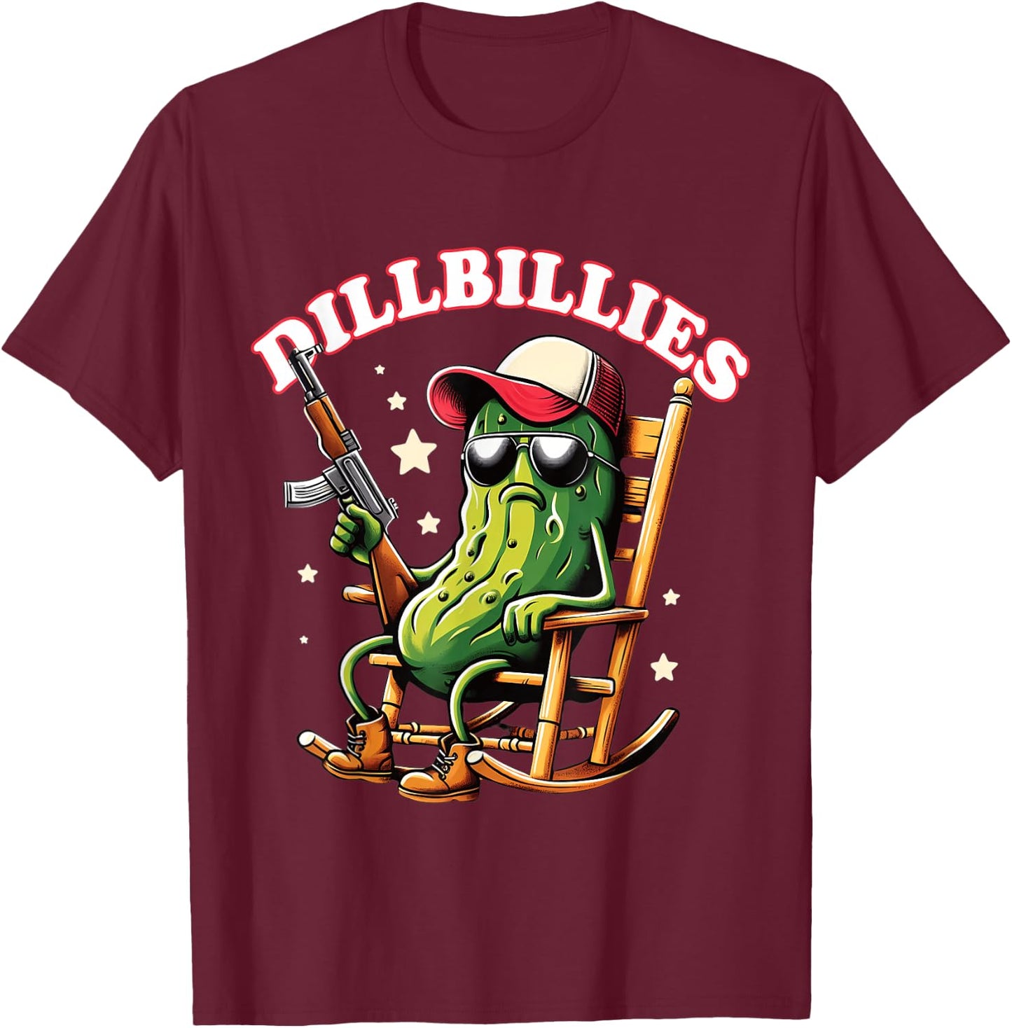 Dillbillies Funny Redneck Farm Country Life Pickle Lover T-Shirt - T-Shirt | Maroon