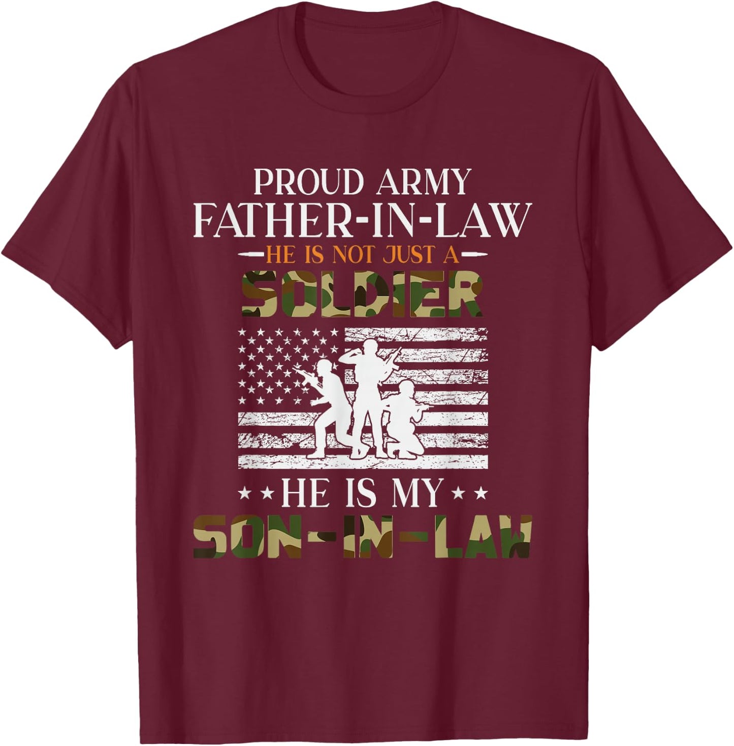 Proud Army Father in Law - Son in Law T-Shirt - T-Shirt | Maroon