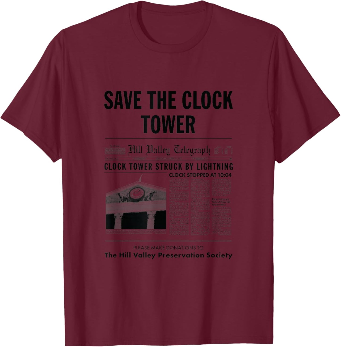 Save The Clock Tower T-Shirt - T-Shirt | Maroon