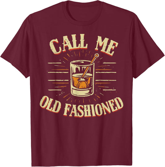 Vintage Call Me old Fashioned Retro T-Shirt - T-Shirt | Maroon