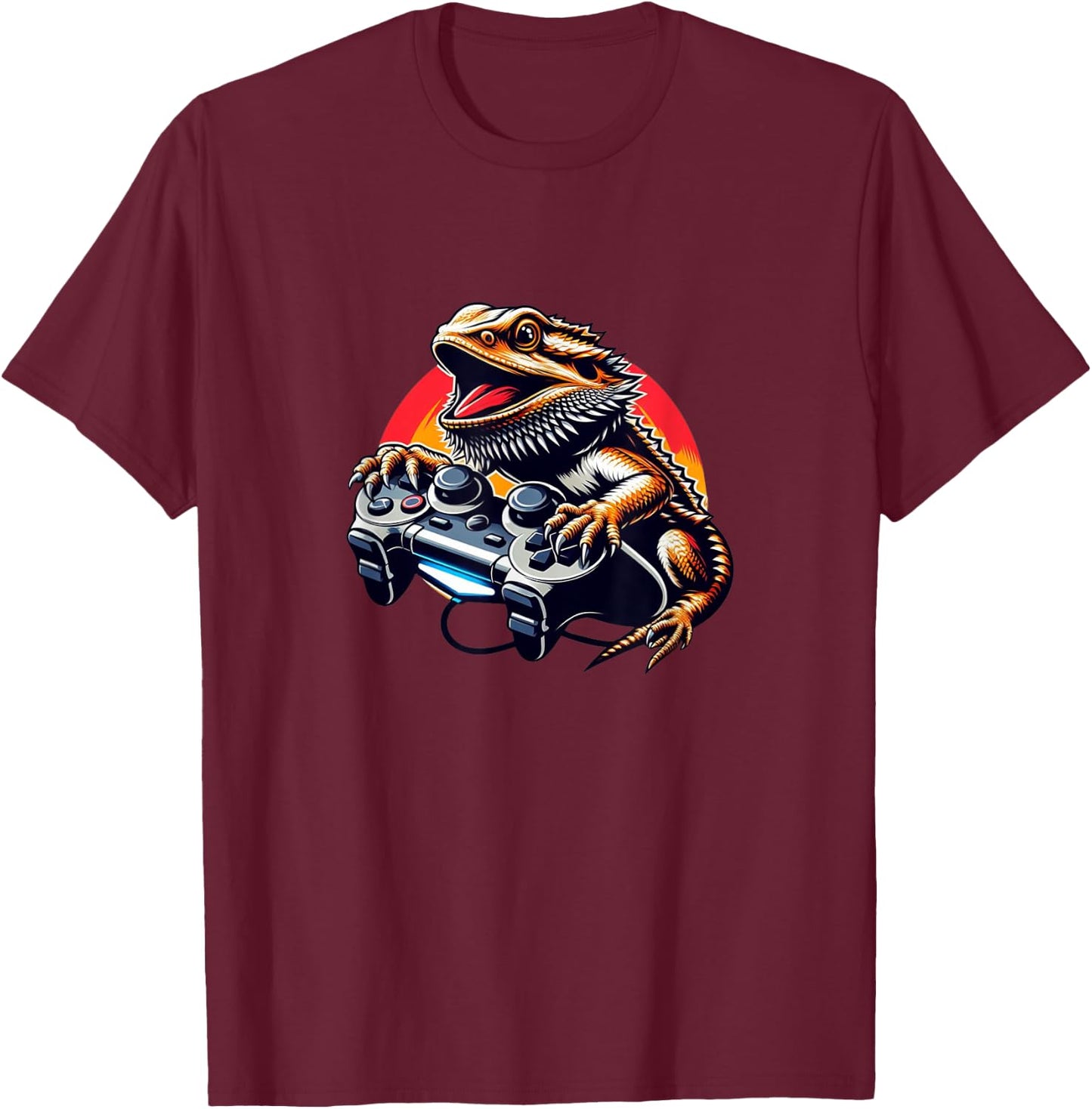 Gamer Bearded Dragon Shirt Pogona Gaming Bearded Dragons T-Shirt - T-Shirt | Maroon