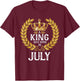 A King Was Born In July Birthday Shirts Gold Crown T-Shirt - T-Shirt | Maroon