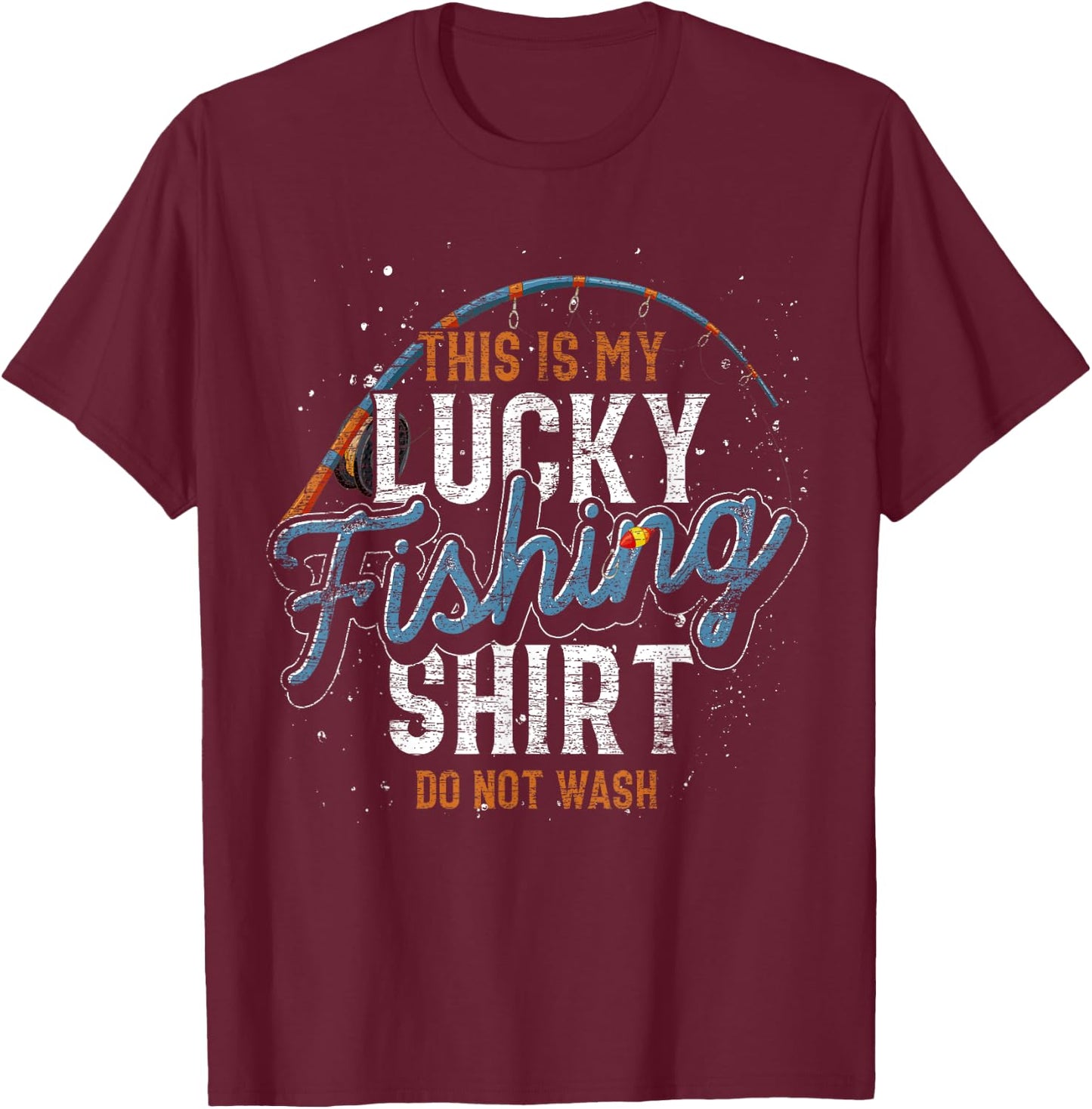 This Is My Lucky Fishing Shirt Fisherman Funny Fishing T-Shirt - T-Shirt | Maroon