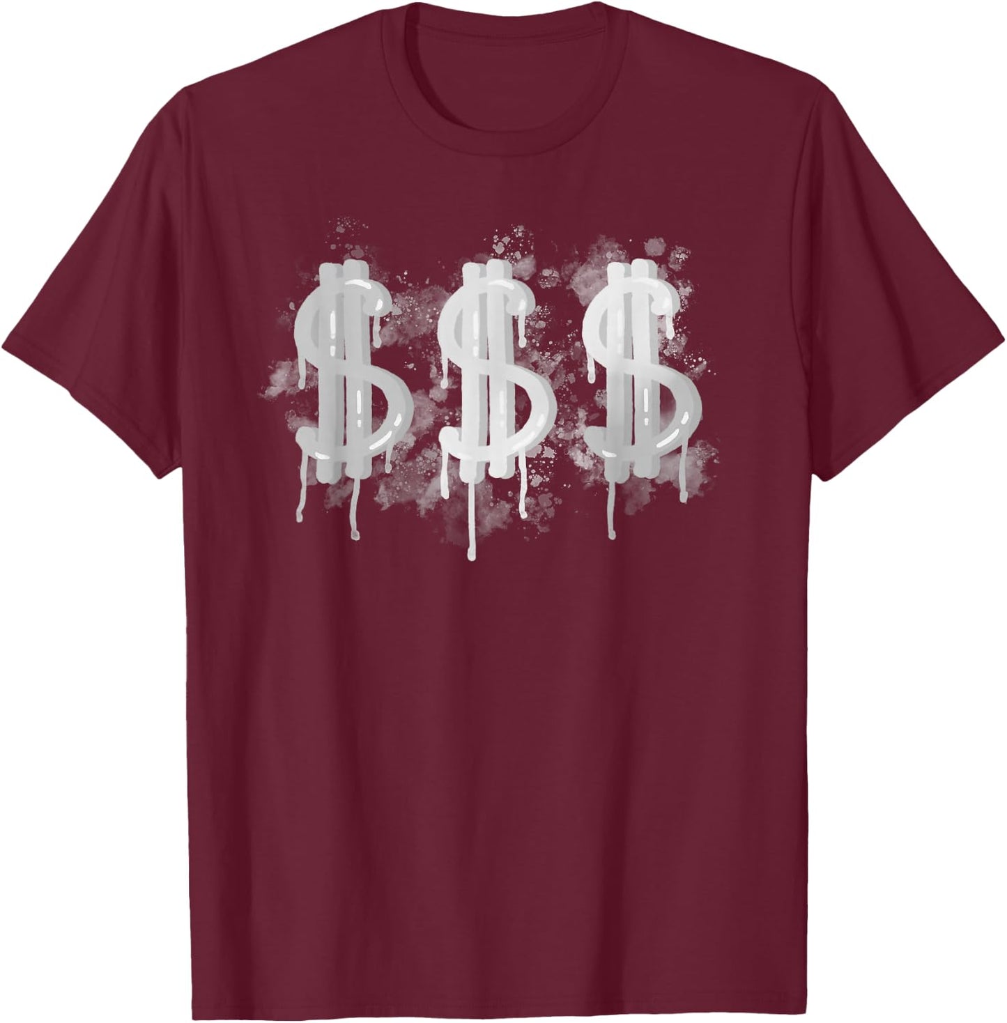 Dollar Sign in Style of Graffiti Sprayer T-Shirt - T-Shirt | Maroon
