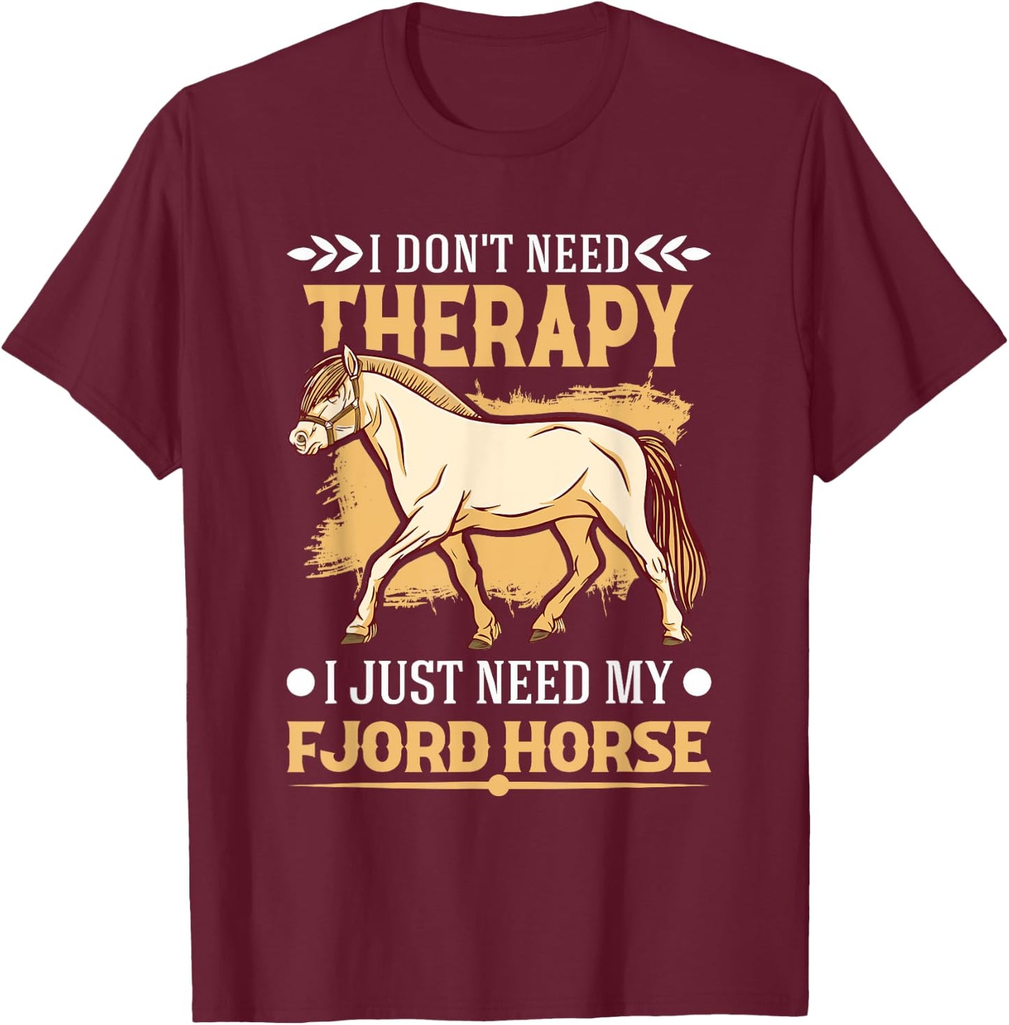 Fjord Horse Therapy Fjordi T-Shirt - T-Shirt | Maroon