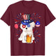 Maltese Sunglasses Drinking Beer 4th Of July Owner Lover T-Shirt - T-Shirt | Maroon