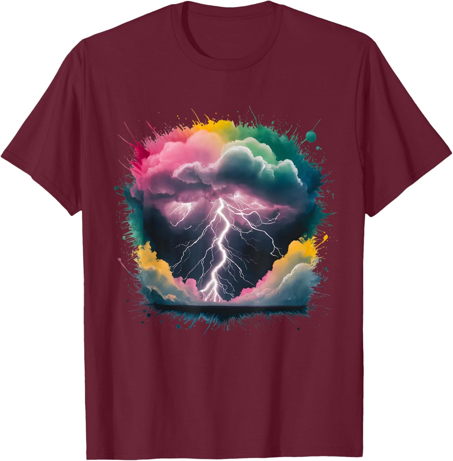 Meteorologist Men Woman Colorful Watercolor Meteorology T-Shirt - T-Shirt | Maroon
