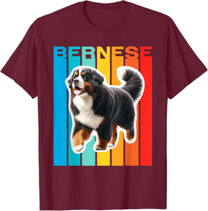 Colorful Bernese Mountain Dog Men Women Kids T-Shirt - T-Shirt | Maroon