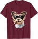 Biewer Terrier Sunglasses Dog Breed Graphic T-Shirt - T-Shirt | Maroon