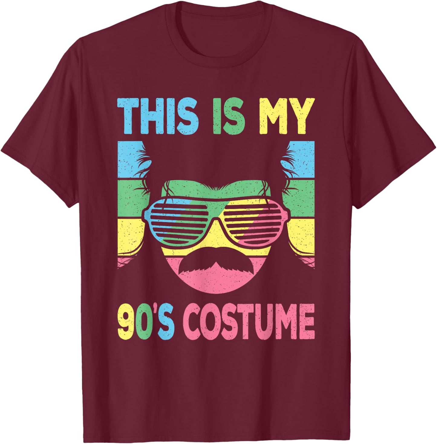 This Is My 90's Costume Men 1990s 90s Outfit Disco Party T-Shirt - T-Shirt | Maroon
