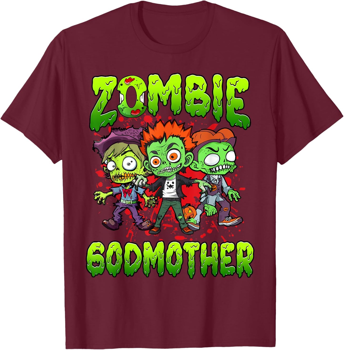 Zombie Godmother Halloween Costume Family Matching T-Shirt - T-Shirt | Maroon
