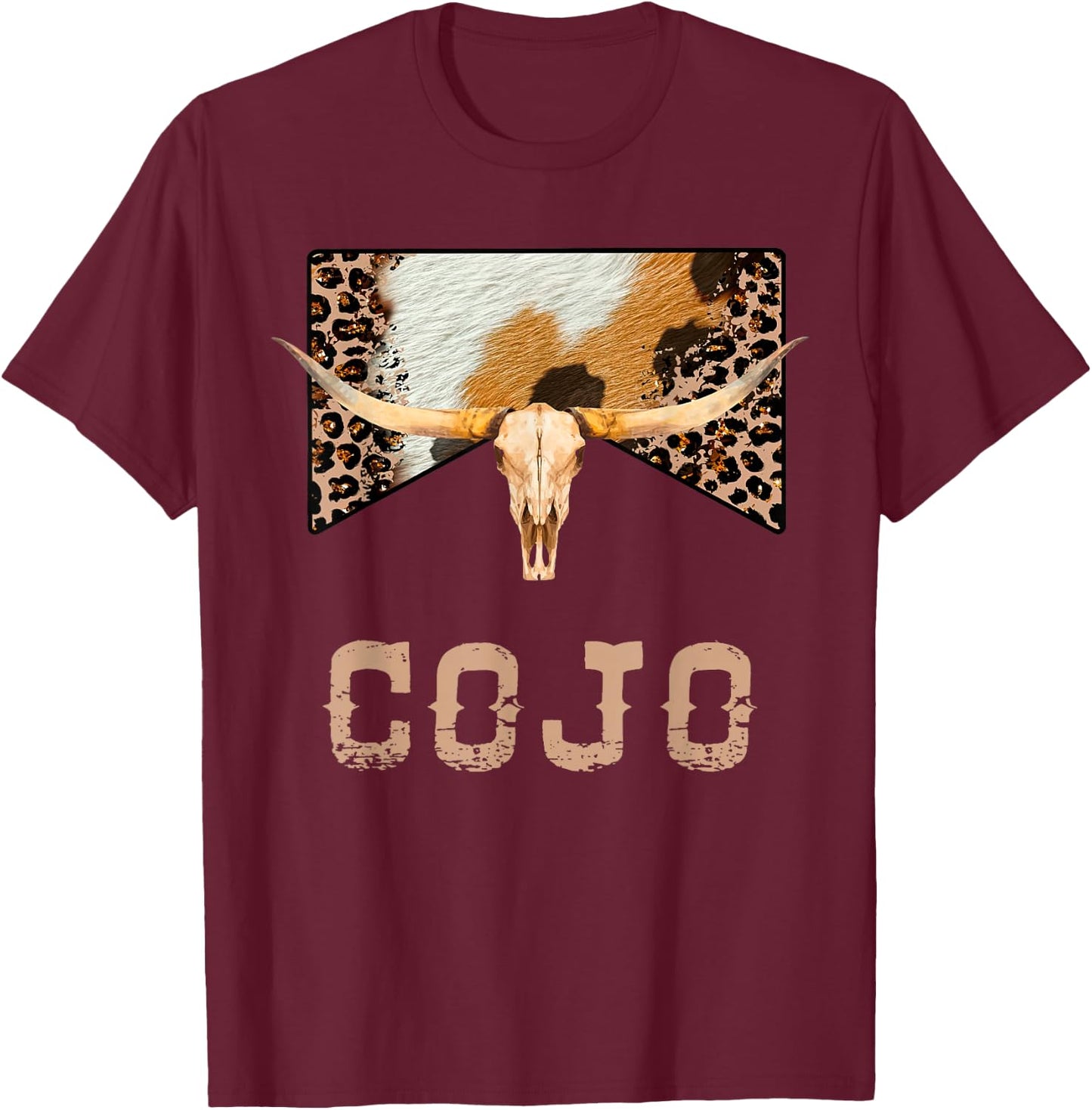 Retro Cojo Johnson Bull Skull Music Country 70s Cowboy Boots T-Shirt - T-Shirt | Maroon
