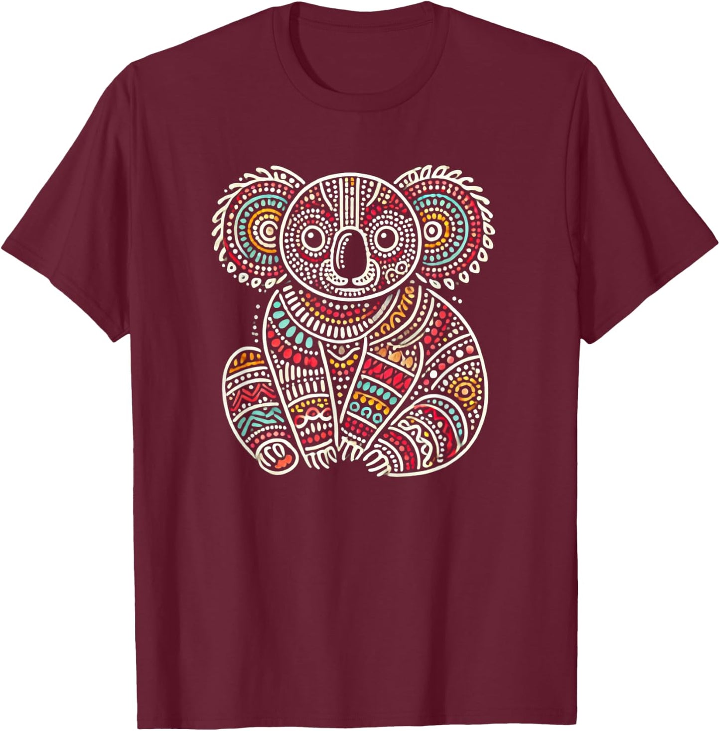 Australian Aboriginal Koala Funny Australia Animal Lover T-Shirt - T-Shirt | Maroon