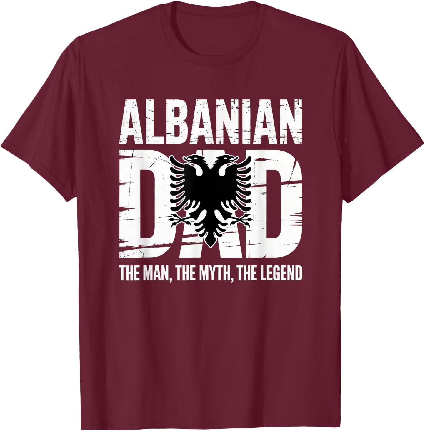 Albanian Father's day Skenderbeg Albania proud Albanian Dad T-Shirt - T-Shirt | Maroon