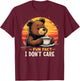 Fun Fact I Don't Care Funny sarcastic bear drinking coffee T-Shirt - T-Shirt | Maroon