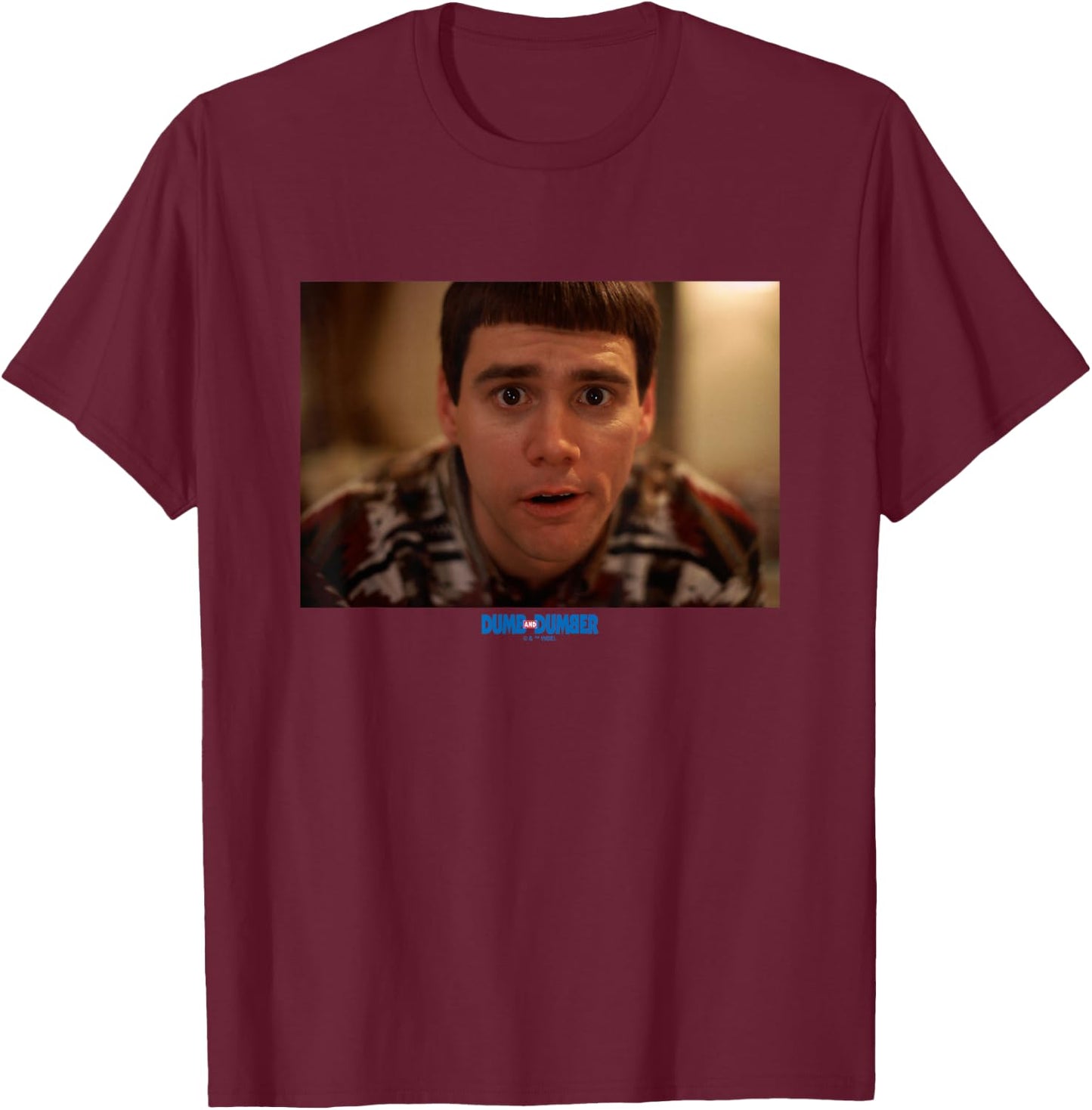 Dumb and Dumber Iconic Lloyd Christmas Big Chest Portrait T-Shirt - T-Shirt | Maroon