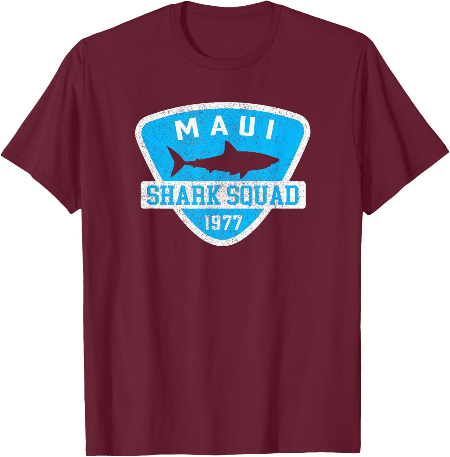 Kids Maui Hawaii Shark Souvenir Boys Vintage Beach Vacation T-Shirt - T-Shirt | Maroon
