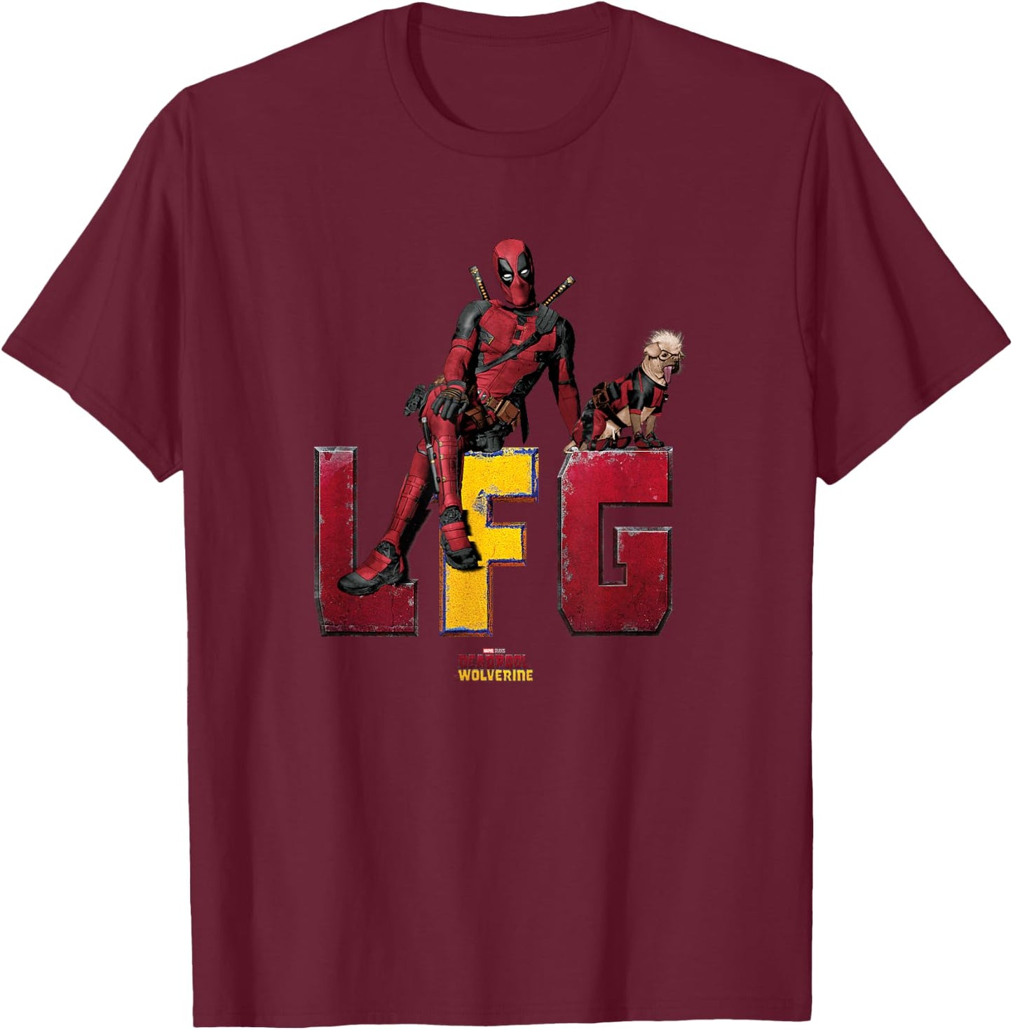 Marvel Deadpool & Wolverine LFG Deadpool & Dogpool Logo T-Shirt - T-Shirt | Maroon