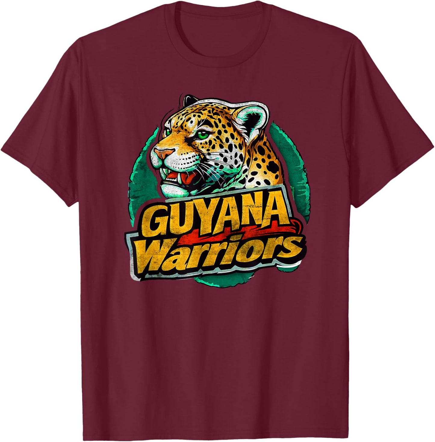 Guyana Warriors Vintage Look Cricket T-Shirt - T-Shirt | Maroon