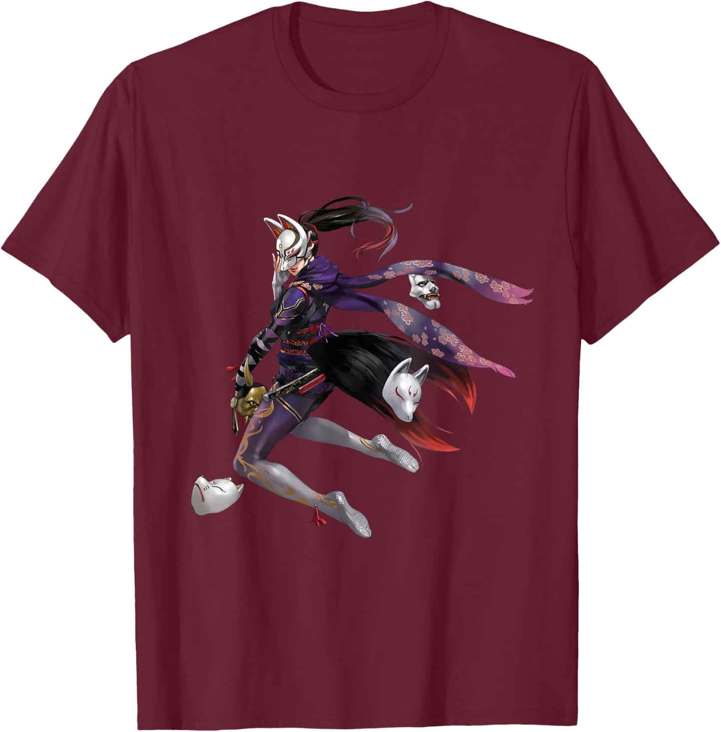 Bandai Namco Entertainment Inc. TEKKEN7 KUNIMITSU 003 , Small, Black T-Shirt - T-Shirt | Maroon