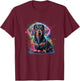 Men's Women's Colourful Watercolour Dachshund T-Shirt - T-Shirt | Maroon
