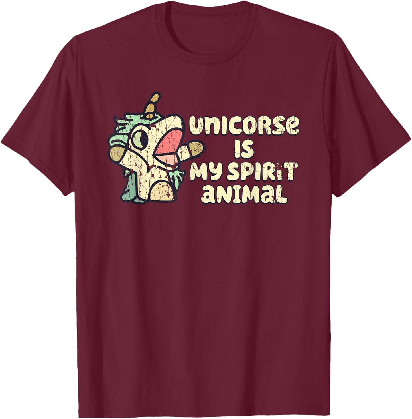 Unicorse Is My Spirit Animals Magic Horse T-Shirt - T-Shirt | Maroon