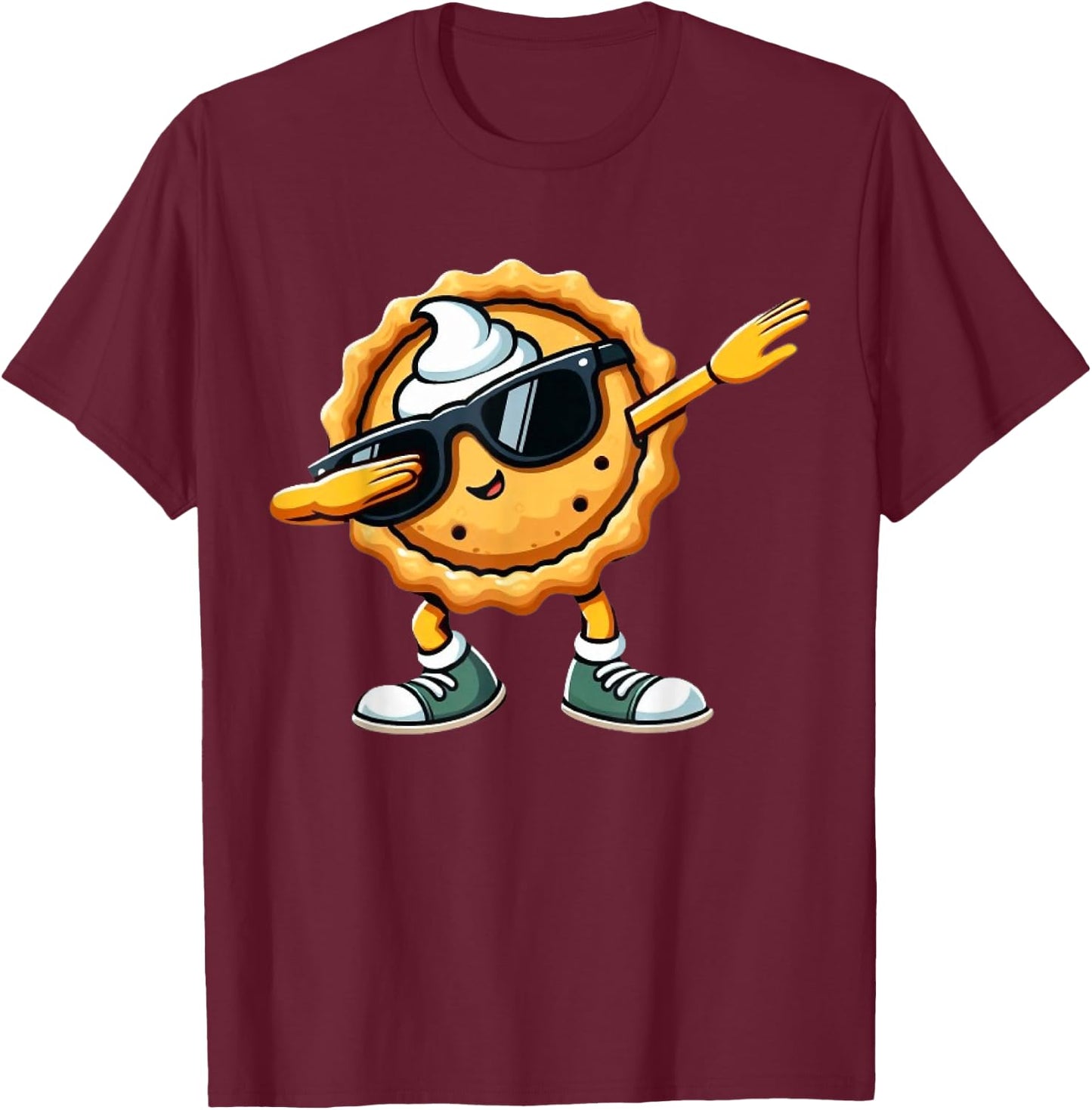Dabbing Pumpkin Pie Thanksgiving Day Funny Boys Kids Dab T-Shirt - T-Shirt | Maroon