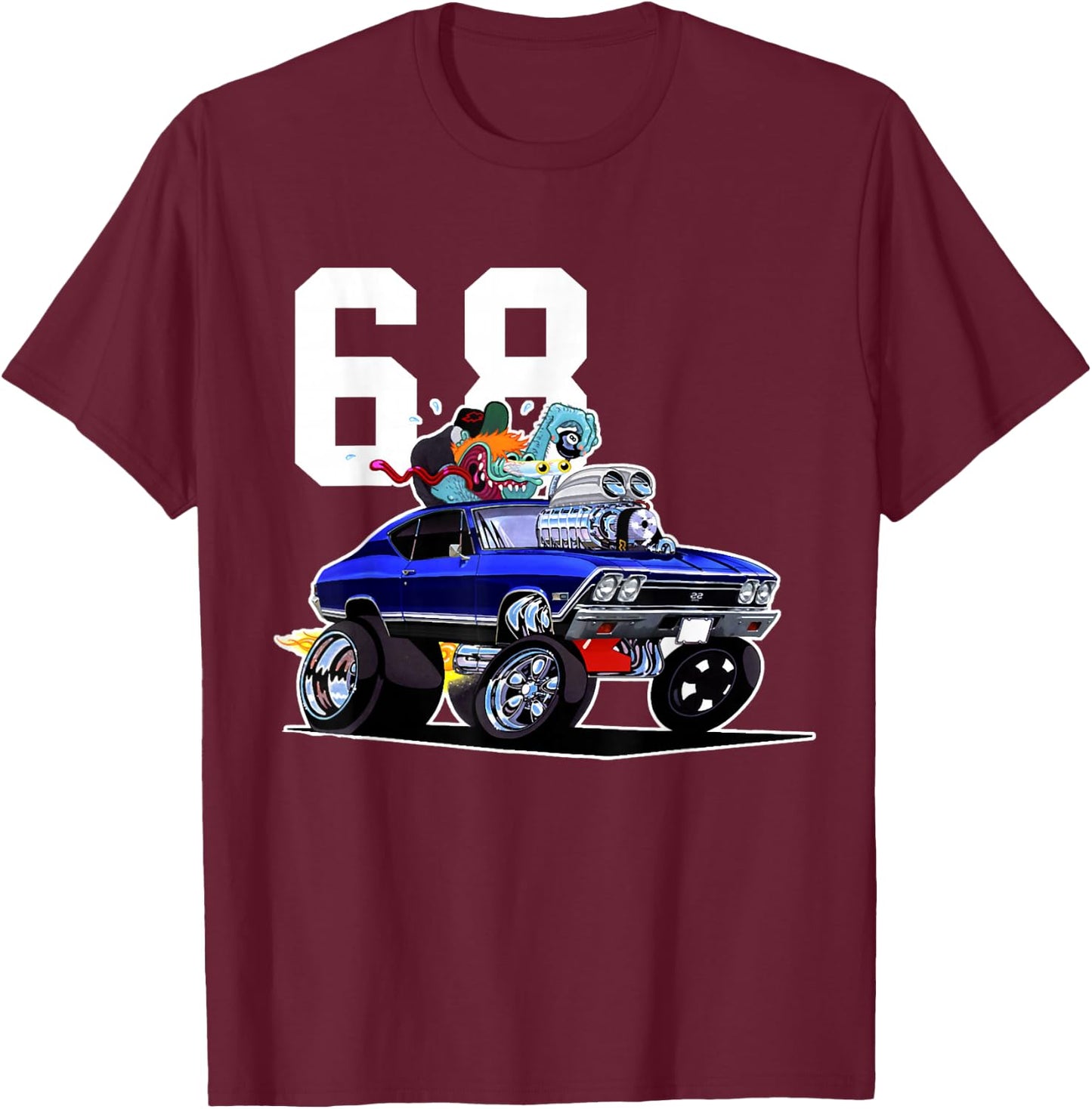 1968 68 Chevelle SS Trending Chevys Muscle Car Funny T-Shirt - T-Shirt | Maroon