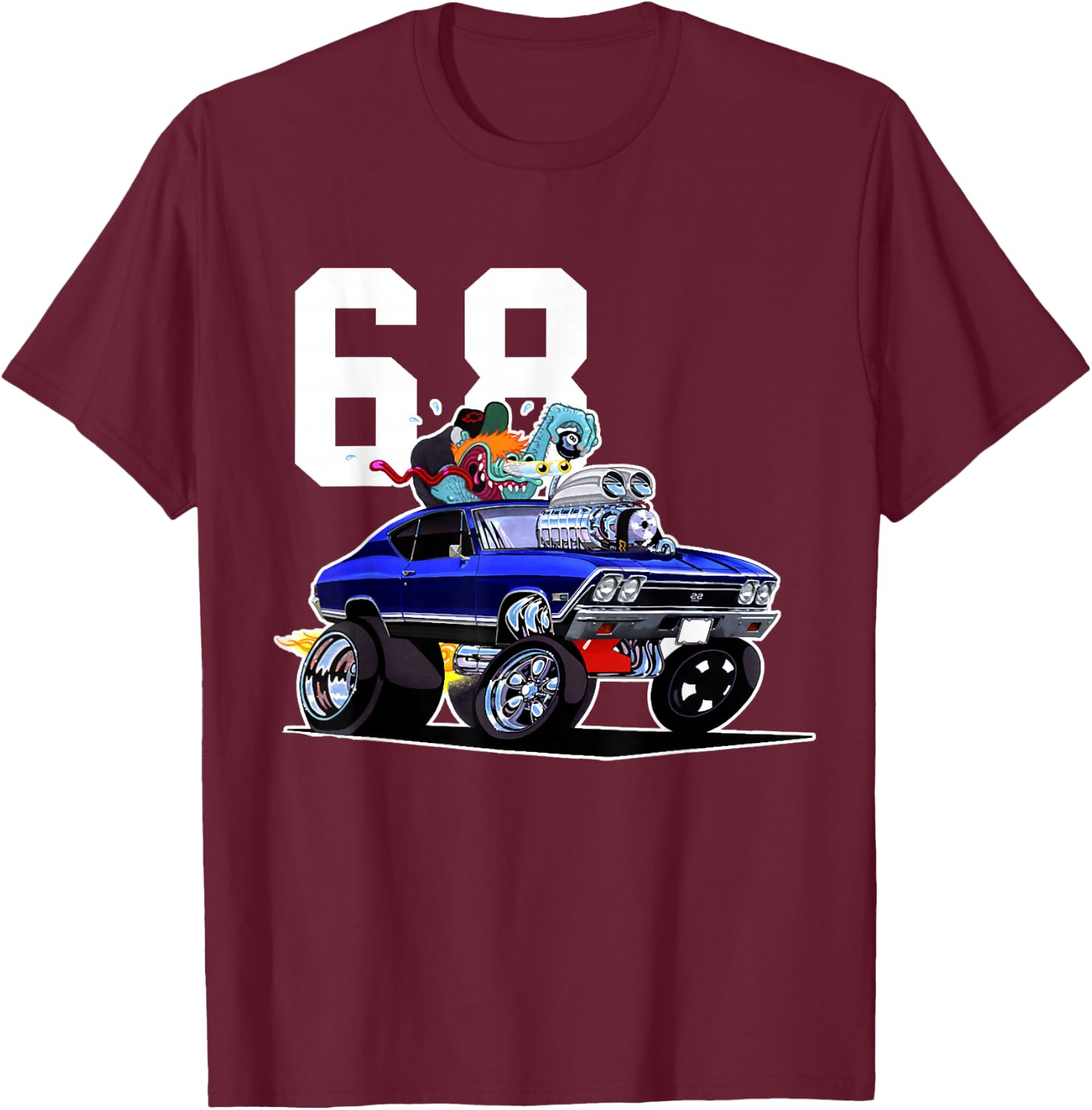 1968 68 Chevelle SS Trending Chevys Muscle Car Funny T-Shirt - T-Shirt | Maroon