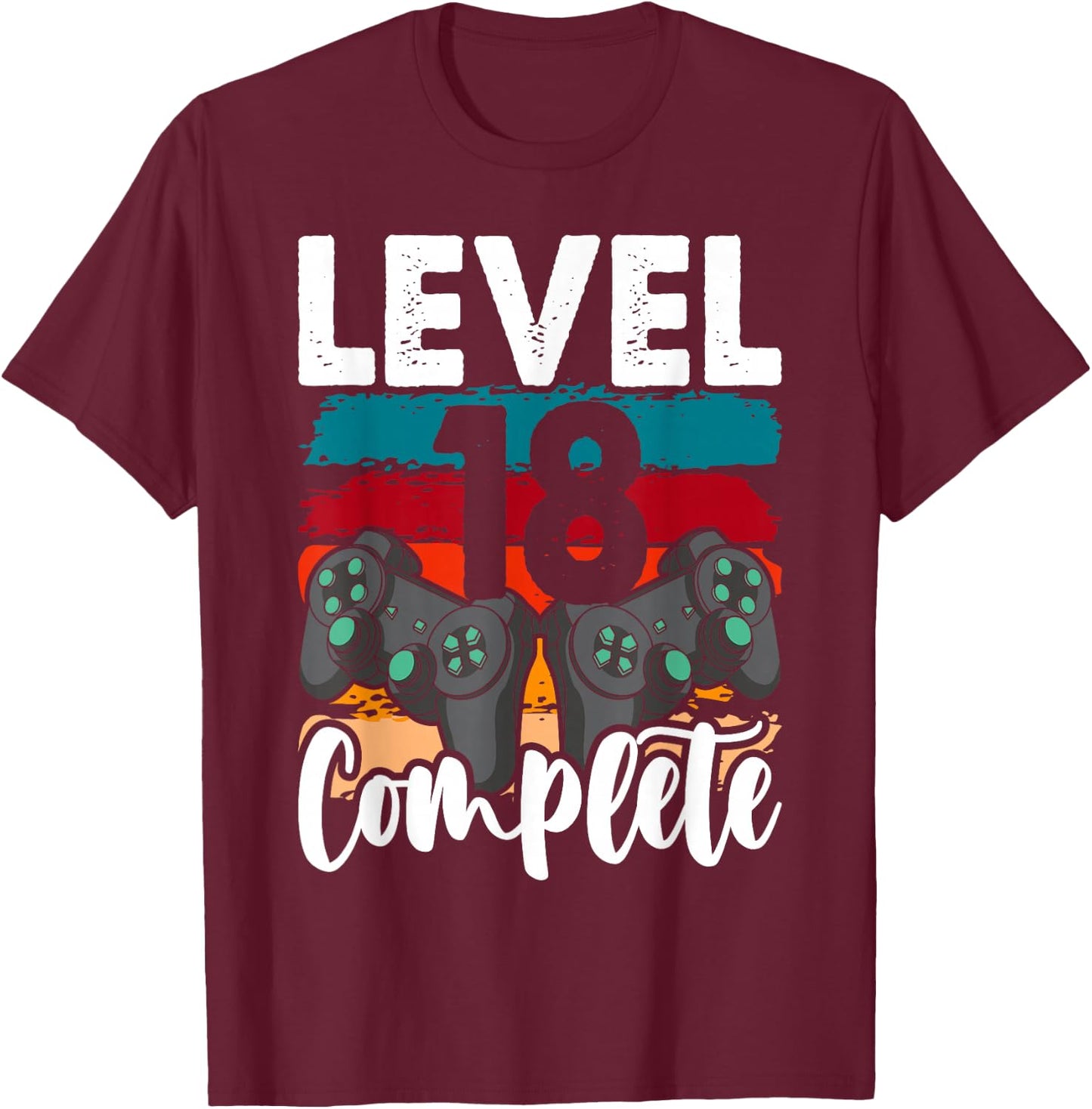 Level 18 Complete Vintage 18th Wedding Anniversary T-Shirt - T-Shirt | Maroon