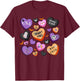 Halloween CNA Nurse Hearts Candy Certified Nursing Assistant T-Shirt - T-Shirt | Maroon