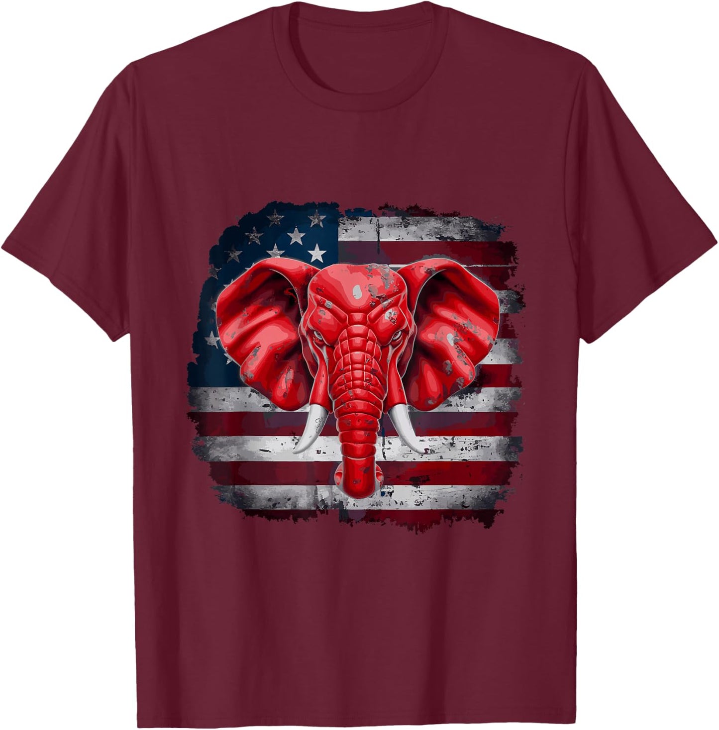 Trump Red Elephant Republican Patriotic Election GOP USA T-Shirt - T-Shirt | Maroon