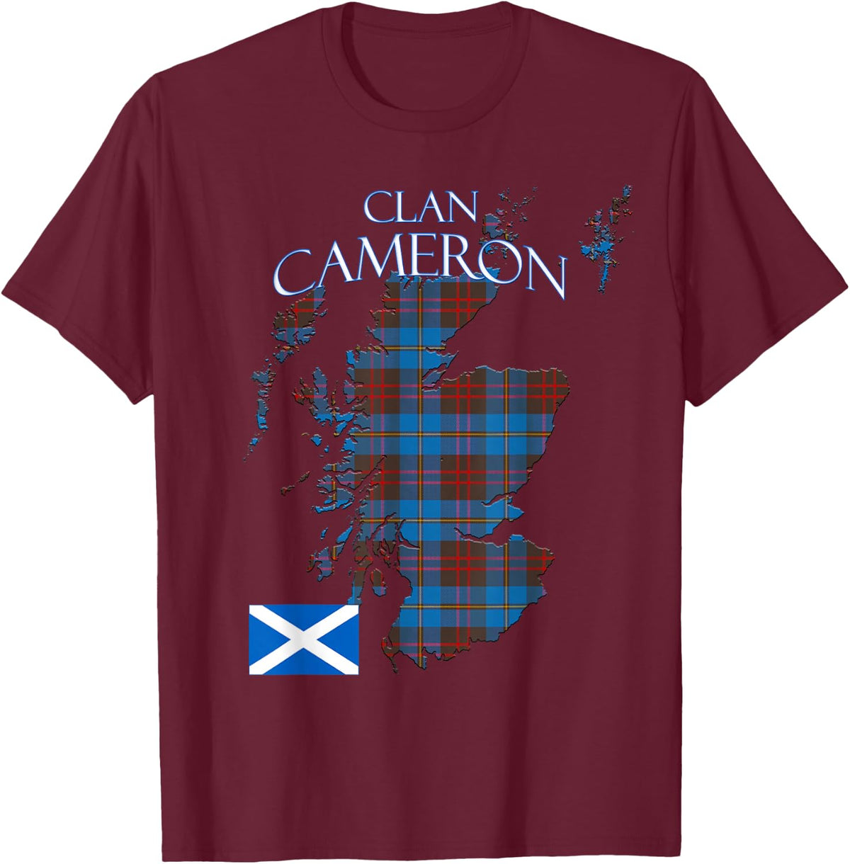Cameron Scottish Clan Tartan Scotland T-Shirt - T-Shirt | Maroon