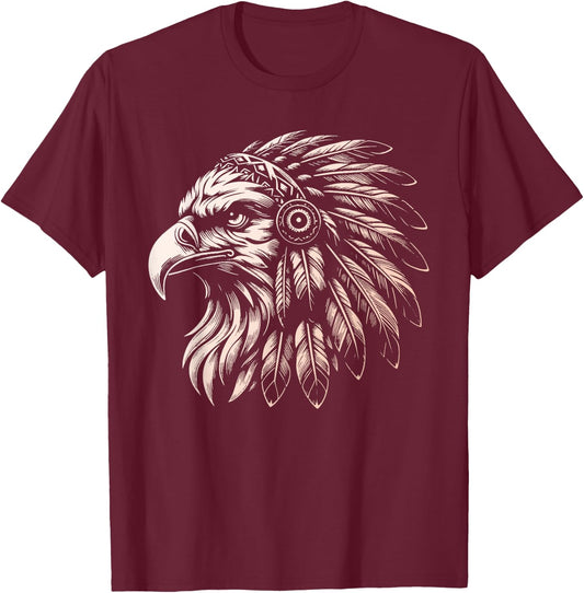 Native American Indian Day Pride Indigenous Cherokee Eagle T-Shirt - T-Shirt | Maroon