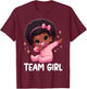 Team Girl Baby Announcement Gender Reveal Party T-Shirt - T-Shirt | Maroon