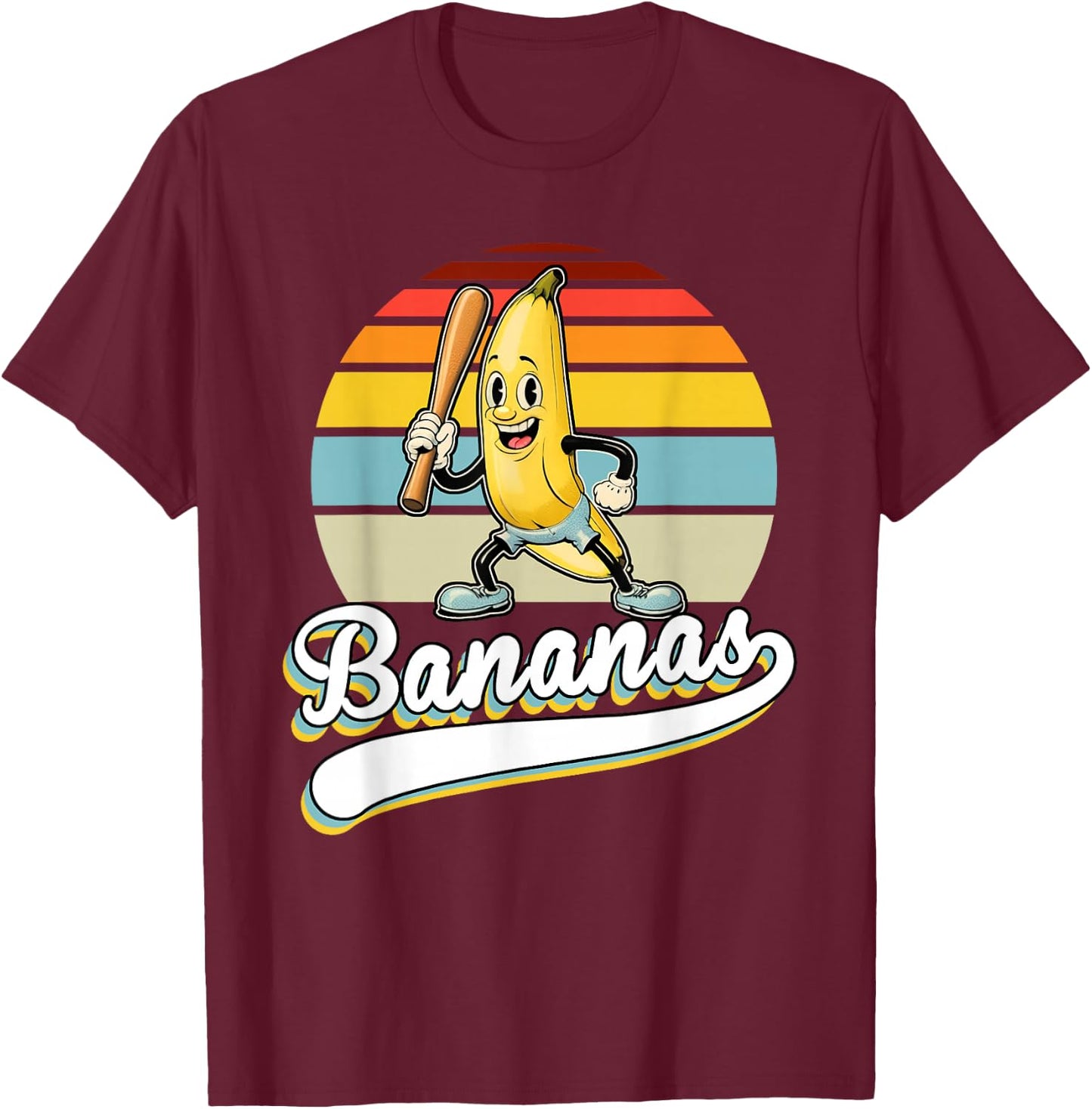 Let's Go Bananas Kids Youth Boys T-Shirt - T-Shirt | Maroon