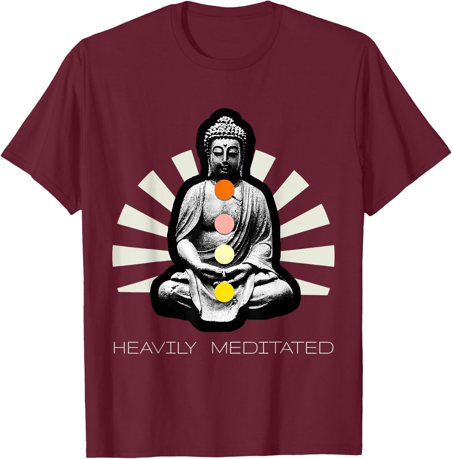 Heavily Meditated Funny Yoga Cool Yogis Pose Gift T-Shirt - T-Shirt | Maroon