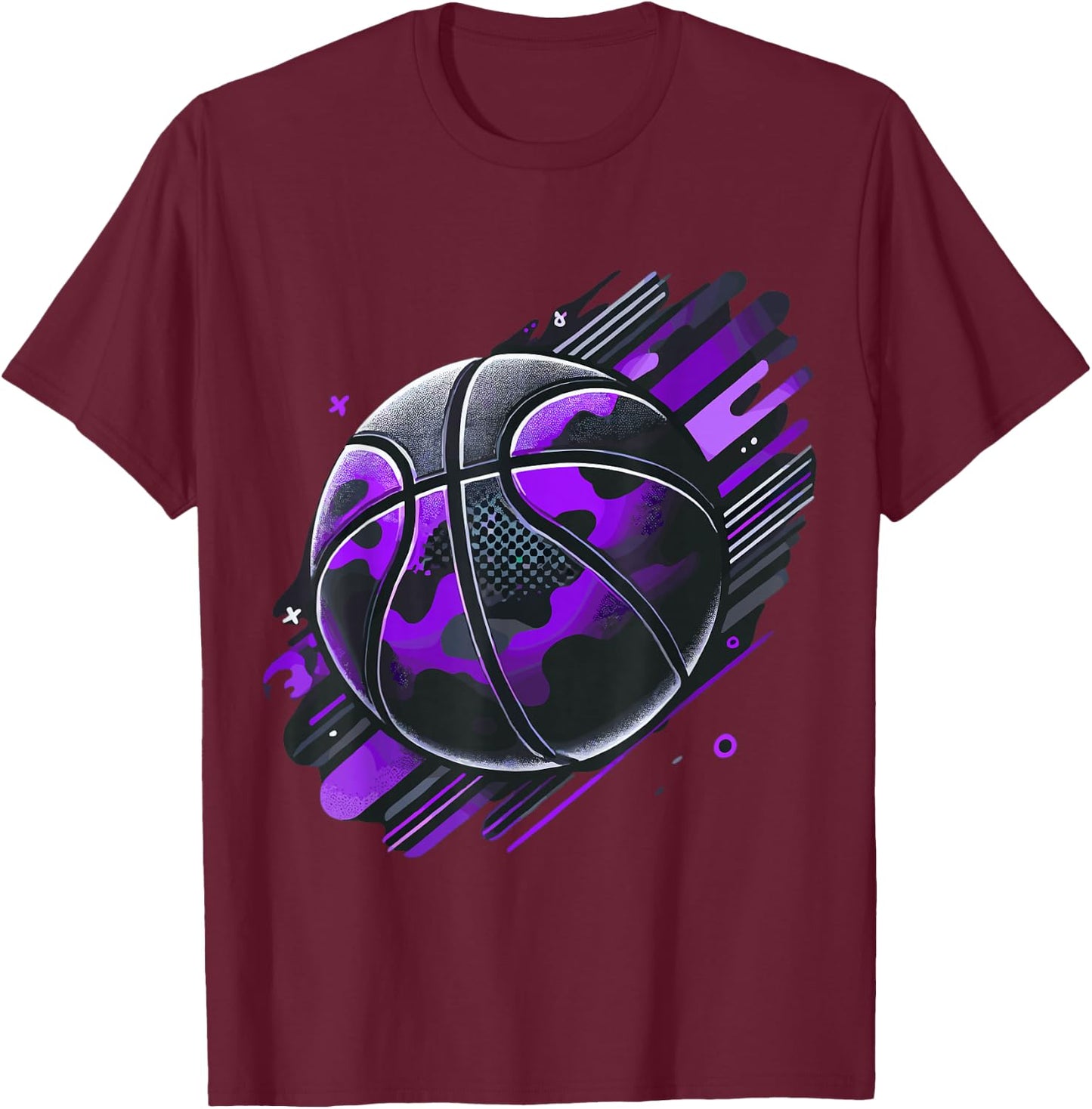 Magical and Funny Basketball Gifts Purple Camouflage T-Shirt - T-Shirt | Maroon