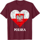 Polska Heart Poland Flag Polish Roots Poland Travel T-Shirt - T-Shirt | Maroon