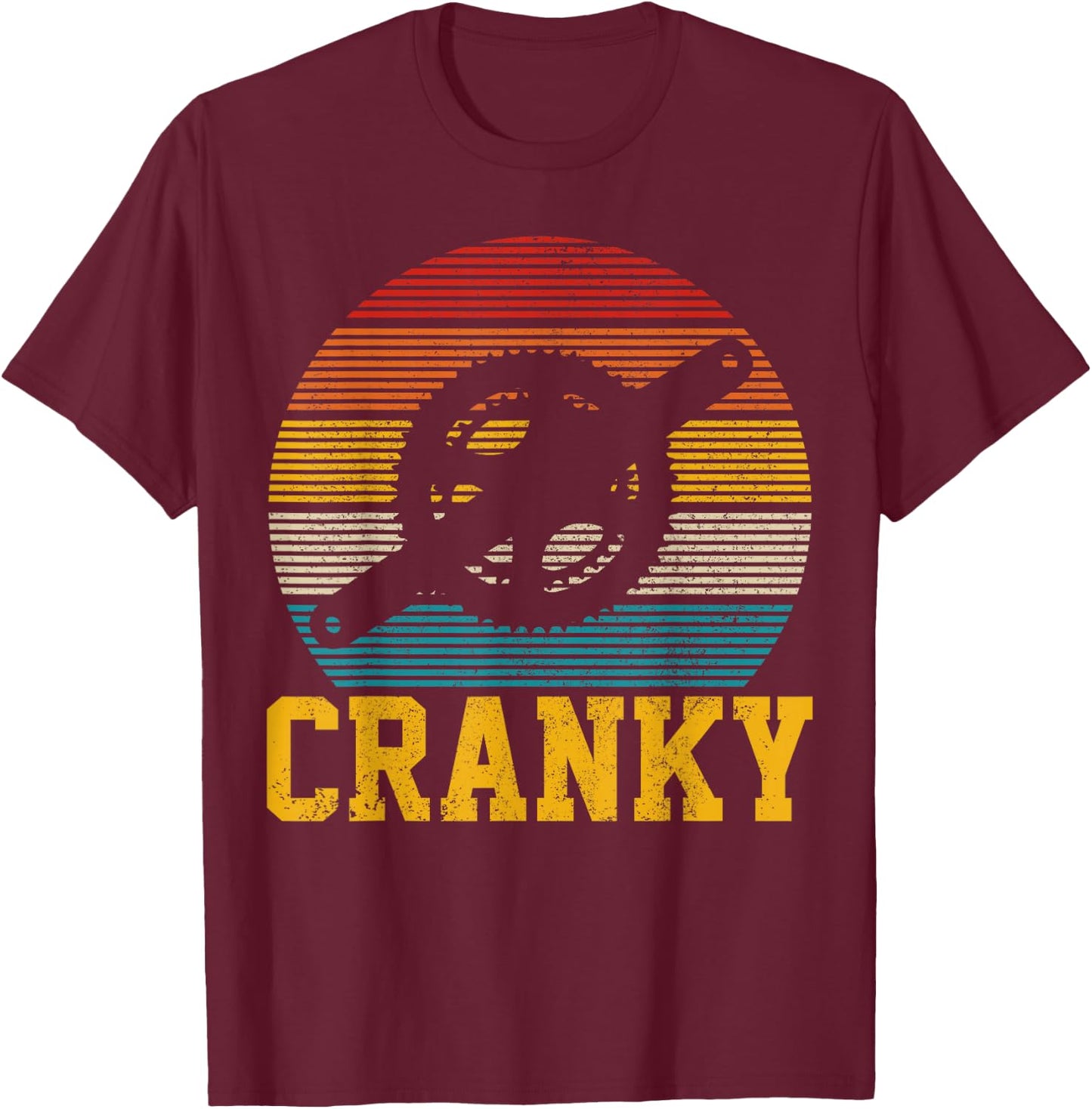 Cranky Vintage Mountain Bike MTB Cycling Cyclist Gift T-Shirt - T-Shirt | Maroon
