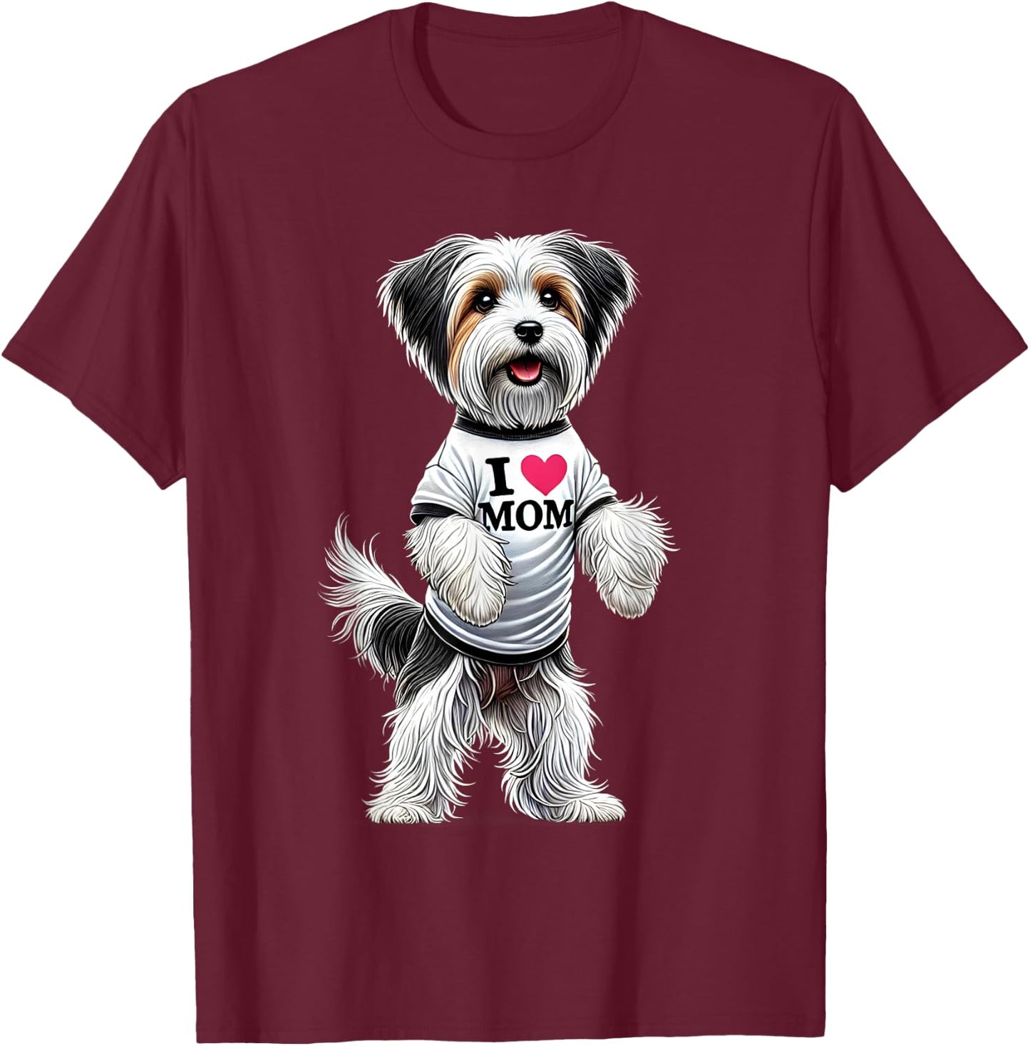 Biewer Terrier Mom I Love Mom Biewer Terrier Lover T-Shirt - T-Shirt | Maroon