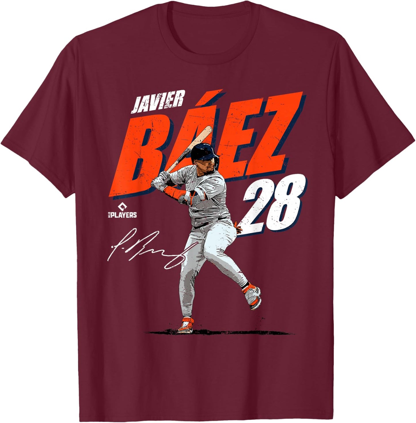 Javier Baez | Detroit Baseball Players | MLBJBZ3001 T-Shirt - T-Shirt | Maroon