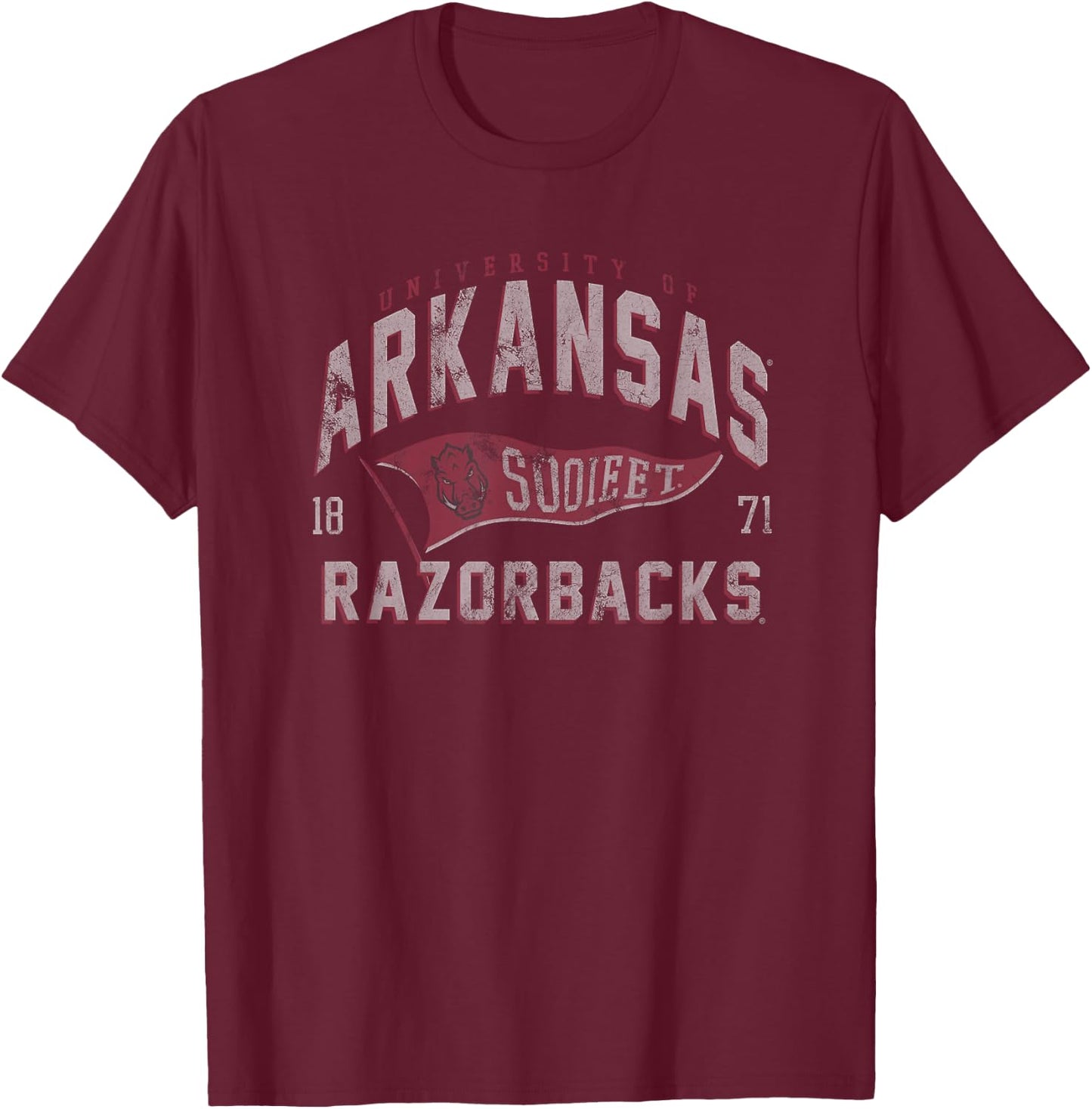 University of Arkansas Razorbacks Distressed Spirit Flag T-Shirt - T-Shirt | Maroon