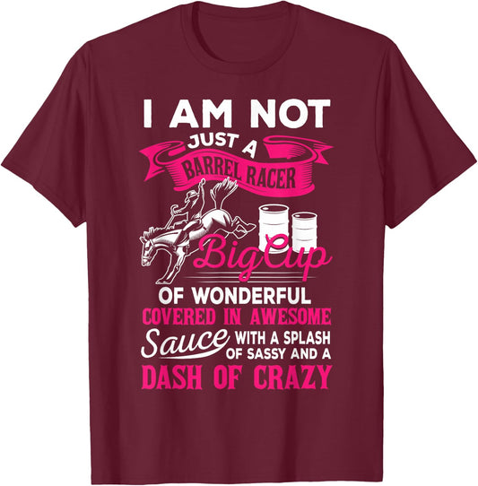 Not Just A Barrel Racer Funny Barrel Racing Girl Women T-Shirt - T-Shirt | Maroon