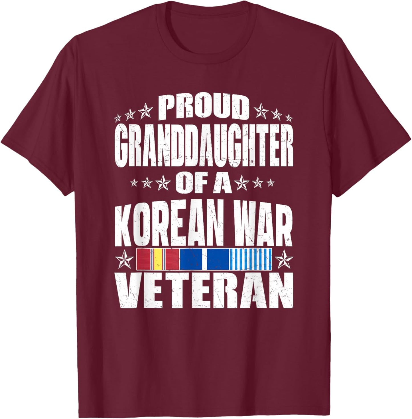Proud Granddaughter Of A Korean War Veteran Military Family T-Shirt - T-Shirt | Maroon