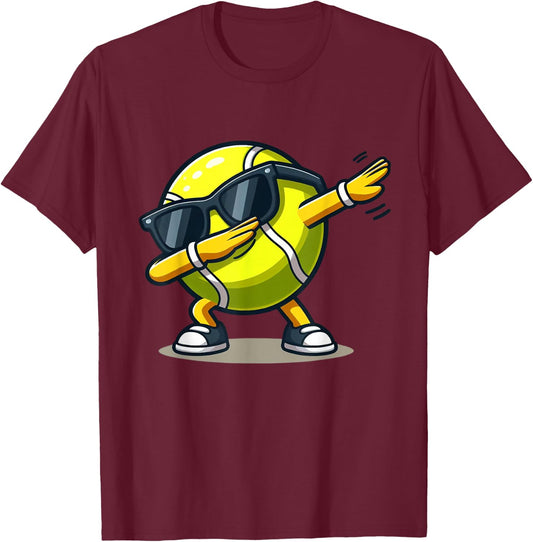 Dabbing Tennis Ball Shirt Funny Boys Men Women Sports Player T-Shirt - T-Shirt | Maroon